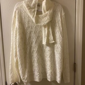 Alfred Dunner women’s sweater, off white, dressy, size 3X, NWT